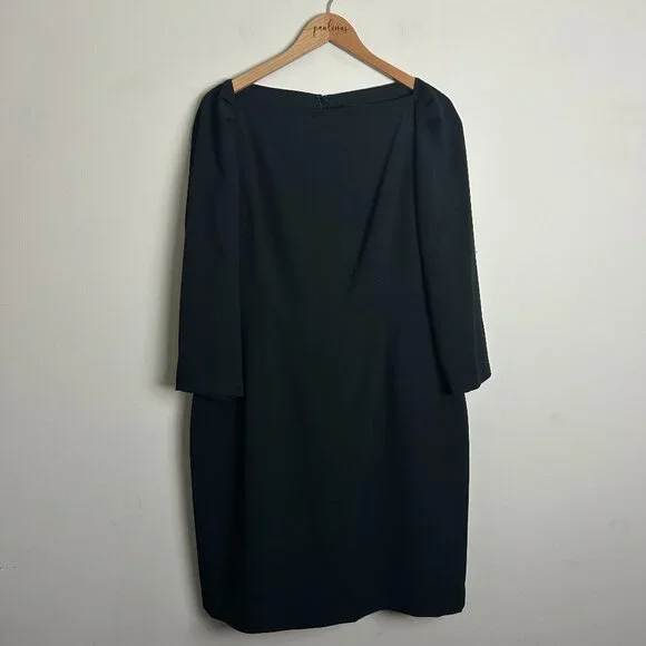 Alex Marie | Dresses | Alex Marie Black Boat Neck Formal Long Sleeve Shift  Dress 4 L | Poshmark
